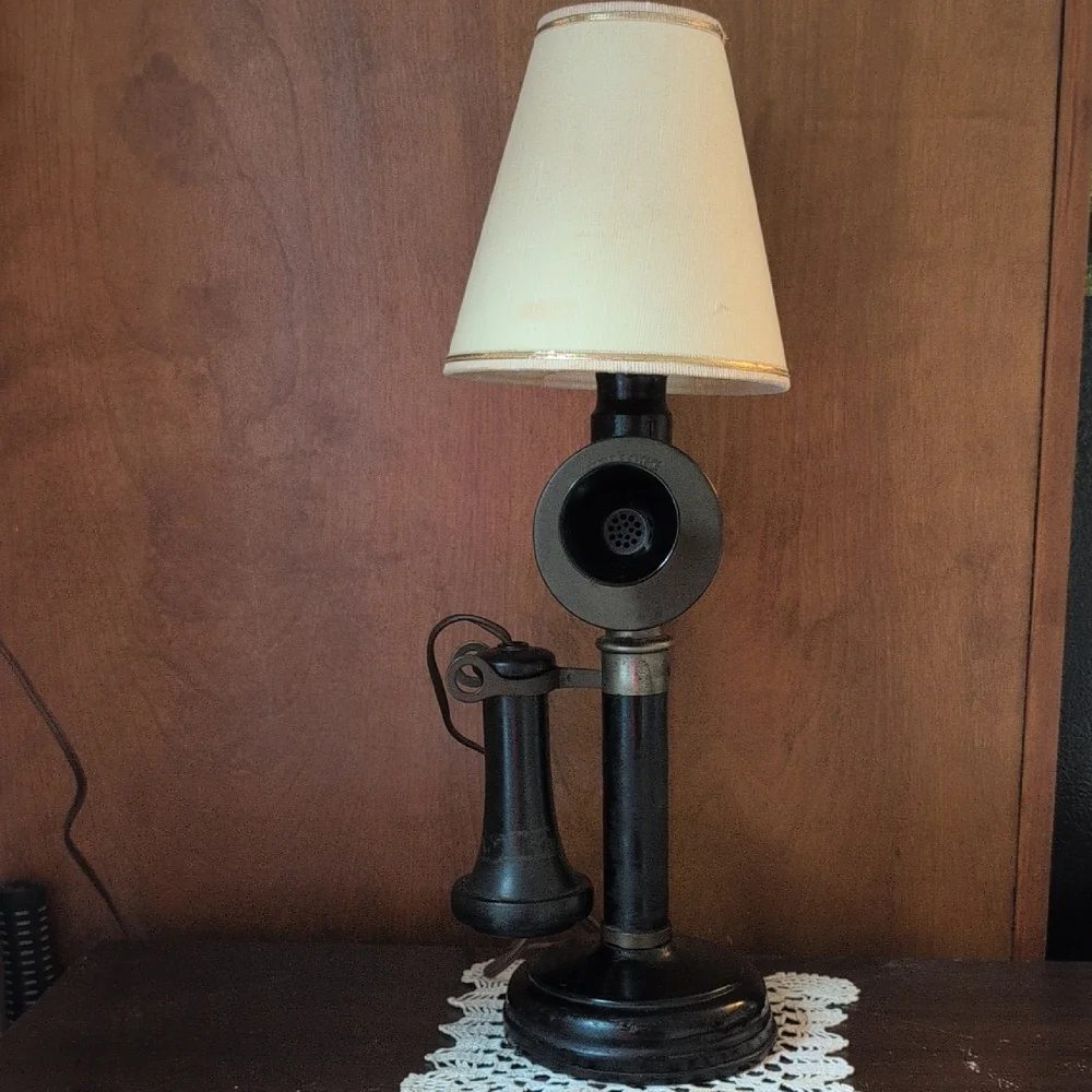 Vintage Early 1900's Kellogg Candle Stick Telephone Light Lamp RARE